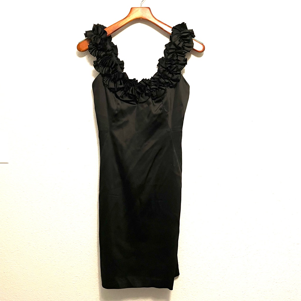 Little Black Dress With Fun Flower Straps